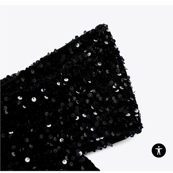 ZARA SEQUINED VELVET DRESS - Picture 6 of 6